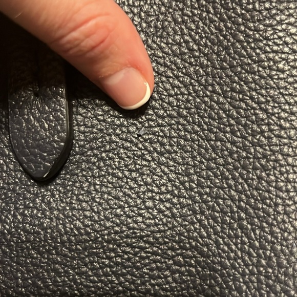 Dark Navy Blue Coach Purse with Multicolored Beading - Picture 6 of 6